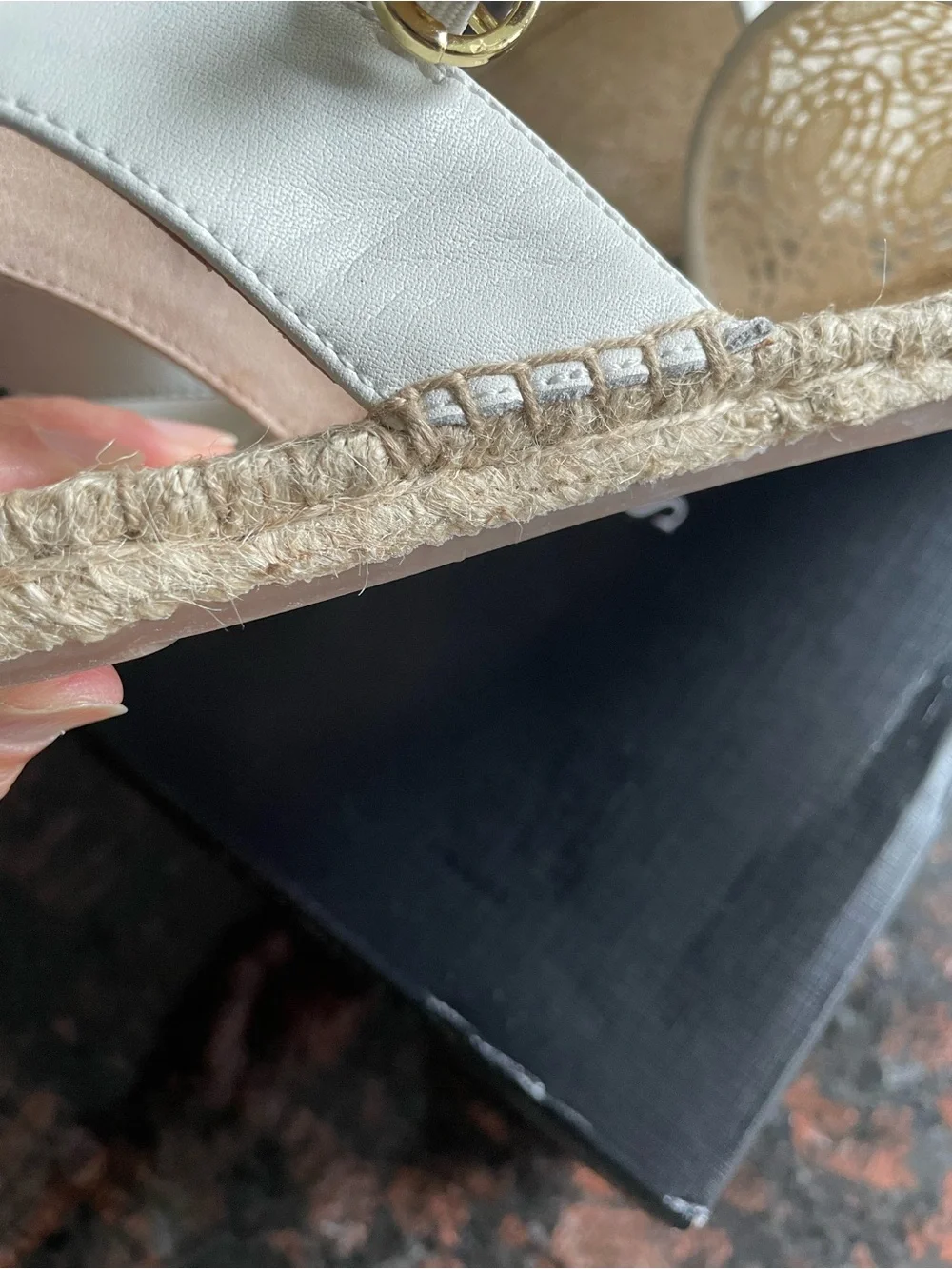 Talbots Cream Crochet Espadrille Slingback Flats$119.marked dn to $99.99. 1/2off